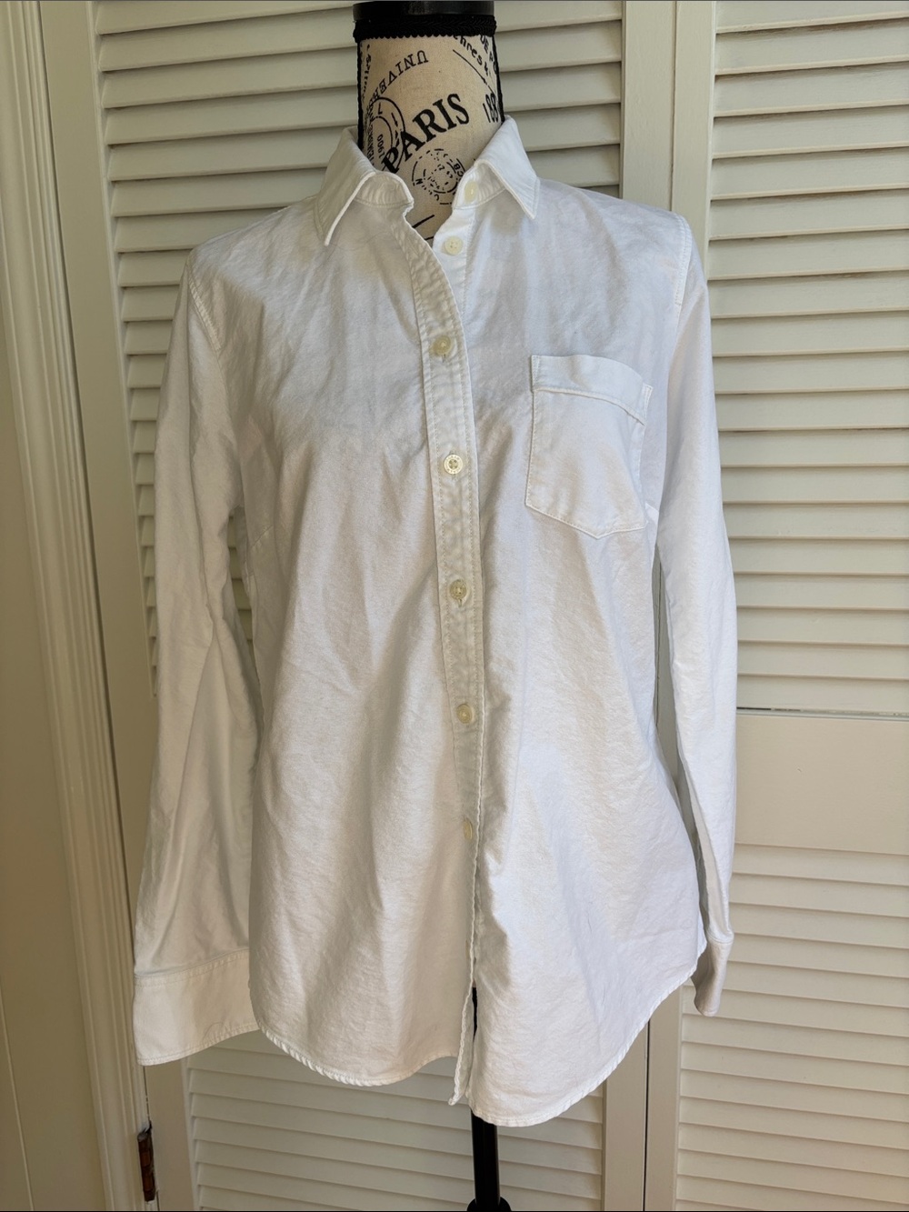 J.Crew White Cotton Oxford Button Down Shirt M